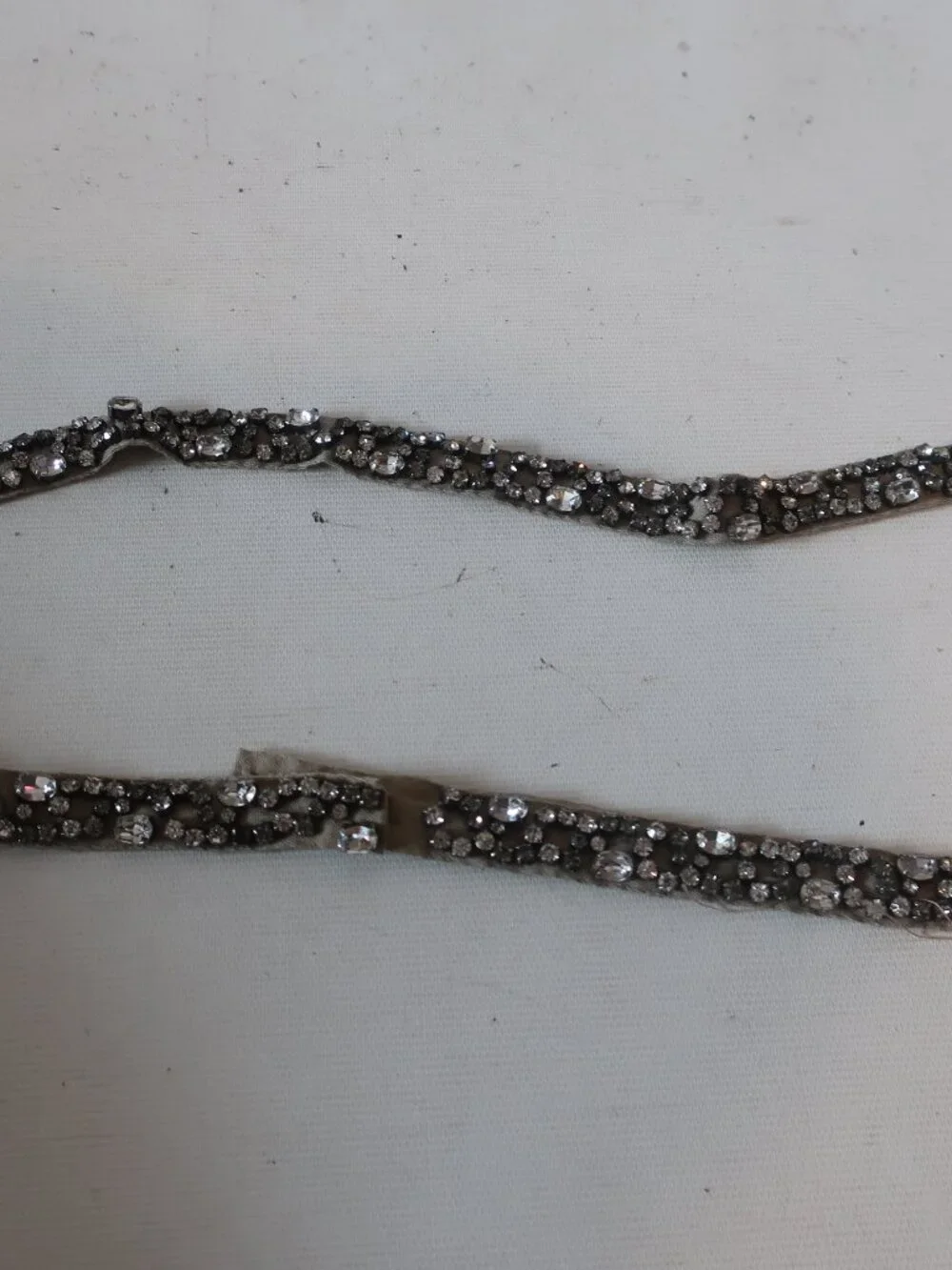 Womens Vera Wang Khaki Fabric Rhinestone Waist Belt M